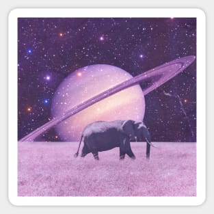 Elephant in Space Sticker